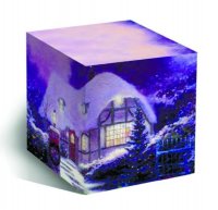 Подарочная коробка для кружки Новогодний домик (100х100х105мм) LF-000045