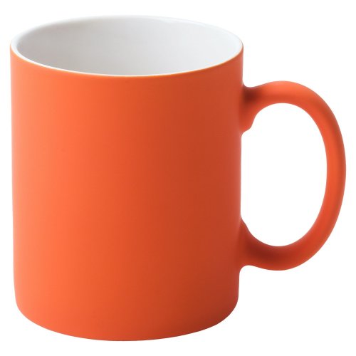 Кружка керамическая оранжевая, с покрытием soft touch 330мл