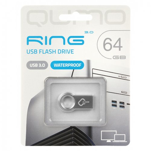 ����-���������� 64GB QUMO Ring USB 3.0 ���� ������� �������� (QM64GUD3-Ring)