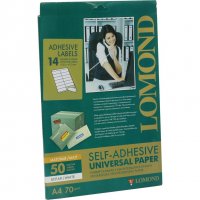 Фотобумага LOMOND самоклеящаяся универсальная для этикеток, A4, 14 делен. (105 x 41 мм), 70 г/м2, 50 л. 2100085