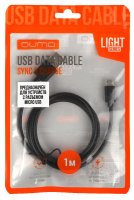 Кабель QUMO Light series, USB-MicroUSB, PVC, 1м, черный