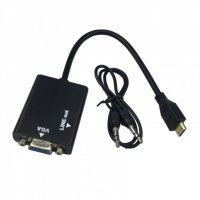 Конвертер HDMI - VGA  с кабелем AUX OT-AVW21