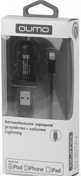   12/24  - 1 USB2.0 Qumo Energy 220.36 Black (5 ,2.4).    USB - Lightning 1.