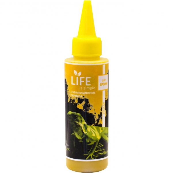 Чернила LIFE для Epson, 100мл., сублимационные, Yellow, LF-000584