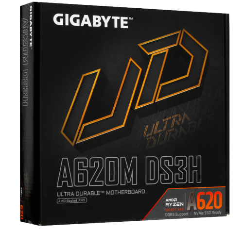 ����������� ����� GIGABYTE A620M DS3H AM5, AMD A620, 4xDDR5-5200 ���, 1xPCI-Ex16, 1xM.2, Micro-ATX
