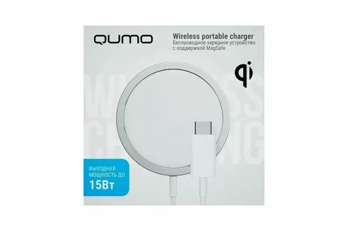 ������������ �������� ���������� Qumo Qi15w (Charger 0046) � ���������� MagSafe ��� iPhone