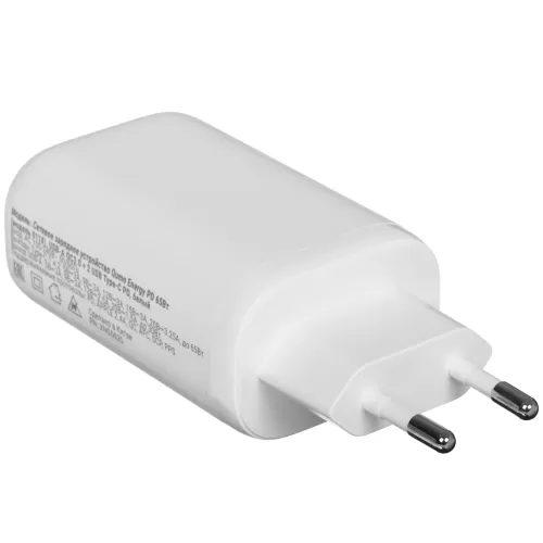 ������� �� Qumo Energy PD 65 ��, 2 USB-A QC3.0 + 2 USB Type-C PD, (0118) ����� + ������ Type-C �� Ty