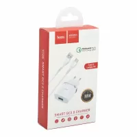 ������� �� HOCO C12Q Smart 1xUSB, 3�, 18W, QC3.0, LED + USB ������ Type-C, 1� (�����)