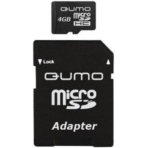����� ������ Micro SD  4Gb QUMO Class 4 � ��������� SD