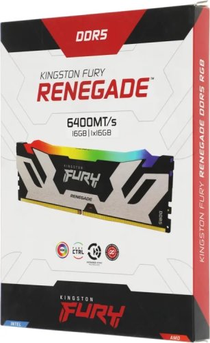 ������ DDR5 16Gb Kingston FURY Renegade Silver RGB [KF564C32RSA-16] 16 �� DDR5, 16 ��x1 ��, 6400 ���