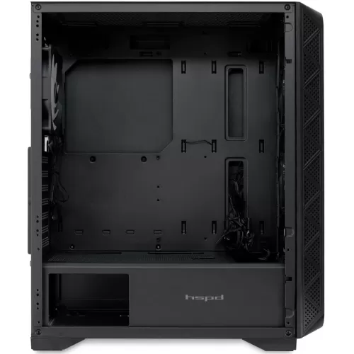 ������ ��� ����� ������� HSPD M521, Mesh Mid Tower, Black, slide TG, 0.45 SPCC, 4x120mm ARGB ATX, mA