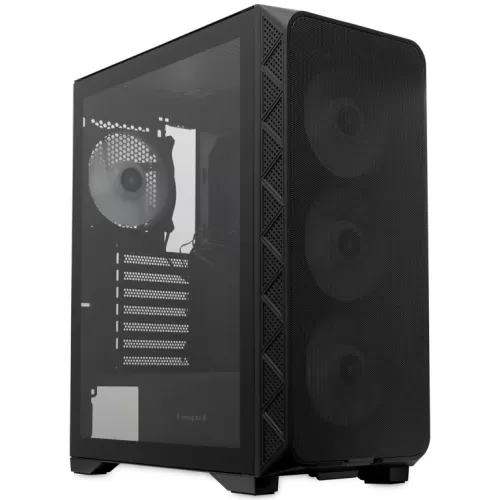 ������ ��� ����� ������� HSPD M521, Mesh Mid Tower, Black, slide TG, 0.45 SPCC, 4x120mm ARGB ATX, mA