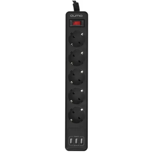 ������� ������ QUMO Power Bar [51558] 5 �������, 3�, 2 USB-A � 1 Type-C ����  2.4A �������� (���� ��