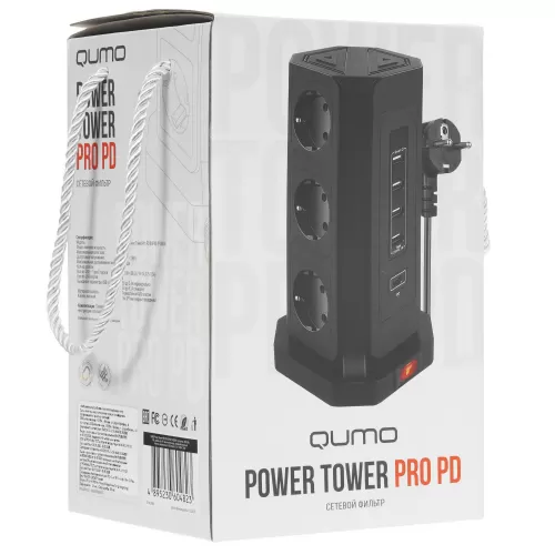 ������� ������ Qumo Power Tower Pro PD 8SP4U (P-0004), 9 �������, 2500 ��, 10�, ������ 2� 3*1 �� ���