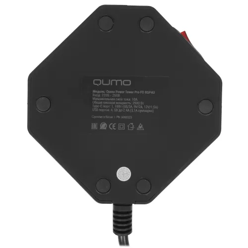 ������� ������ Qumo Power Tower Pro PD 8SP4U (P-0004), 9 �������, 2500 ��, 10�, ������ 2� 3*1 �� ���