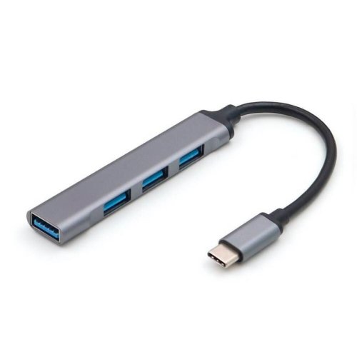 Концентратор USB 2.0 HUB Dream QC07 4USB 0.2 м на Type-C серый (181498)