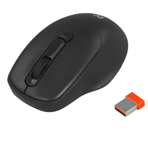 Мышь Defender Feam MM-296 черный, 800-1600dpi, бесшумная, беспроводная