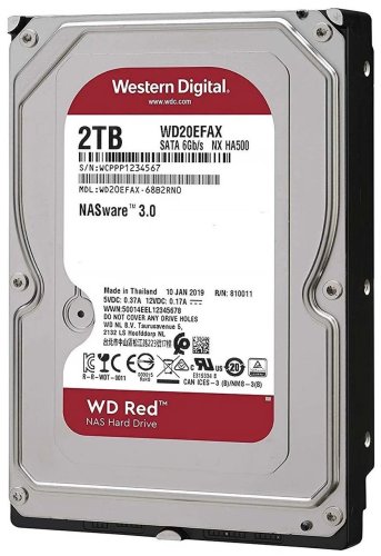   2TB WD Red WD20EFAX, 2, HDD, SATA III, 3.5