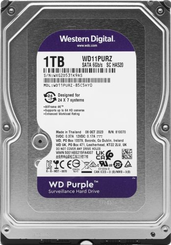   1TB WD WD Purple WD11PURZ, 1, HDD, SATA III, 3.5