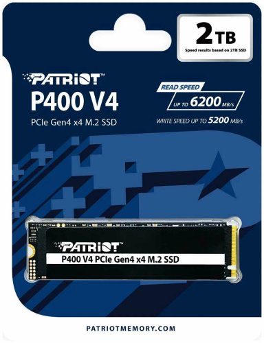   SSD M.2 2TB Patriot P400 V4 [P400VP2TBM28H] [PCIe 4.0 x4,  - 6200 /,  - 5200 /, NVM Express, TBW - 900 ]