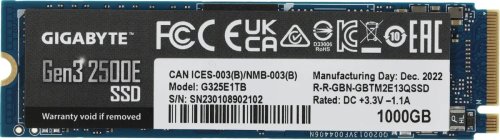   SSD M.2 1TB GIGABYTE Gen3 2500E [G325E1TB] PCIe 3.0 x4,  - 2400 /,  - 1800 /, 3  TLC, NVM Express, TBW - 240 