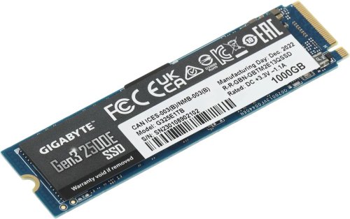   SSD M.2 1TB GIGABYTE Gen3 2500E [G325E1TB] PCIe 3.0 x4,  - 2400 /,  - 1800 /, 3  TLC, NVM Express, TBW - 240 