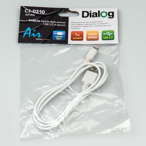  Dialog CI-0310 white -  Lightning 8pin (M) - USB A (M),  1.0 , 