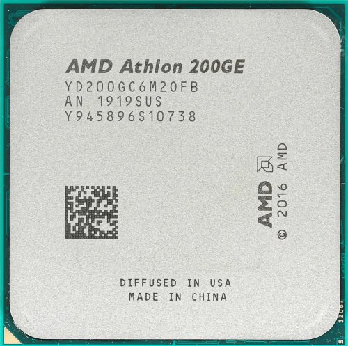  AMD Athlon 200GE OEM AM4, 2 x 3.2 , L2 - 1 , L3 - 4 , 2  DDR4-2667 , AMD Radeon Vega 3, TDP 35 