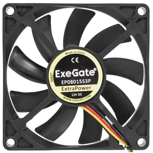 808015 ExeGate ExtraPower EP08015S3P, EX283374 Sleeve bearing, 3pin, 2500RPM 26dBA