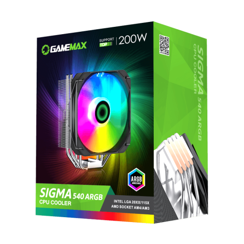  200W PWM GameMax Sigma 540 ARGB Intel LGA115X/ 1200  AMD AM4.  200  