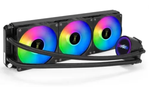    ExeGate BlackWater-360. PWM RGB (LGA2066/2011/1366/1150/1151/1156/1200/1700/1851/AM4/AM5/FM1/FM2/FM2+/Am2/AM2+/AM3/AM3+, TDP280W. Fan 120mm, 800-2000RPM 4pin 37db