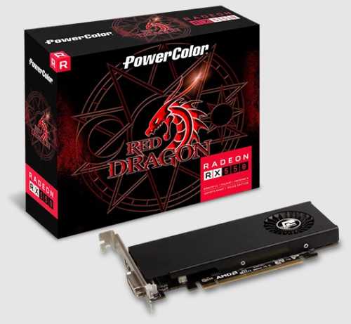  PowerColor AMD Radeon RX 550 Red Dragon LP [AXRX 550 4GBD5-HLE] PCI-E 3.0 4  GDDR5, 128 , DVI-D, HDMI, GPU 1071 