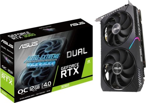  ASUS GeForce DUAL-RTX3060-O12G-V2 [90YV0GB2-M0NA10] 12Gb, GDDR6, PCI Express x16 4.0, OC, Ret