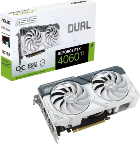  ASUS GeForce RTX 4060 Ti Dual White OC Edition [DUAL-RTX4060TI-O8G-WHITE] PCIe 4.0 8  GDDR6, 128 , 3 x DisplayPort, HDMI, GPU 2310 