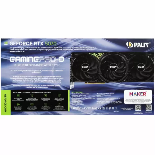  Palit GeForce RTX 5070 GamingPro S OC [NE75070T19K9-GB2050U