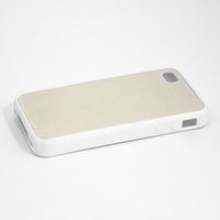 iPhone4 Чехол белый силиконовый, со вставкой под сублимацию арт.413