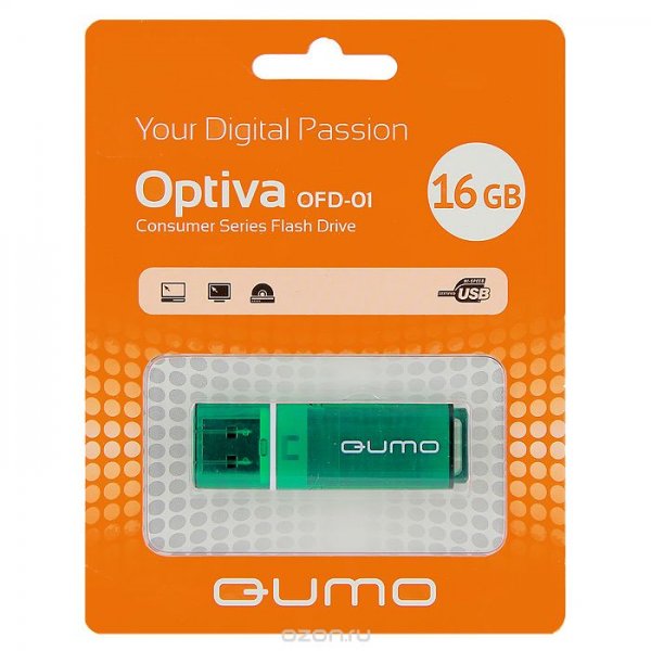 - 16Gb QUMO [Optiva 01, Green USB 2.0]