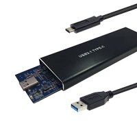 Внешний бокс для M.2NGFF(Sata/key B)  USB 3.1 черный (кабель USB -Type-C)