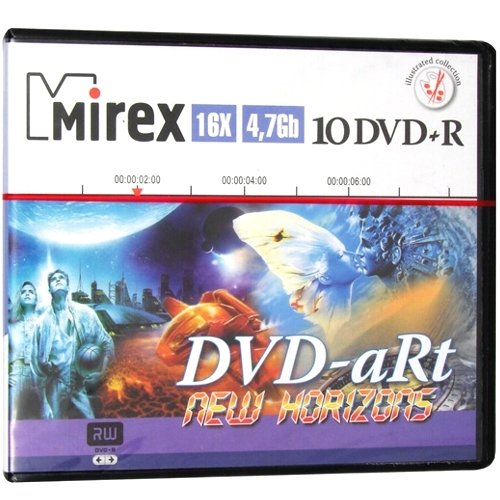 Диски DVD+R Mirex  Art NEW HORIZONS  (4.7 Гб, 16x, портмоне пластик 10)