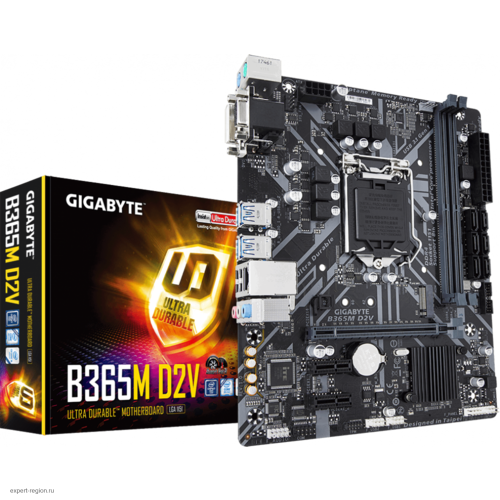 . GIGABYTE B365M D2V LGA1151 V2 PCI-E Dsub+DVI GbLAN SATA MicroATX 2DDR4