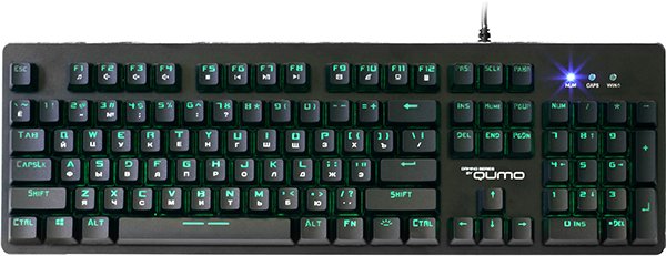 Клавиатура Qumo Grifon K20, металл, проводная, 104 клавиши, подсветка 3 цвета, плетеный кабель, фильтр, golden USB