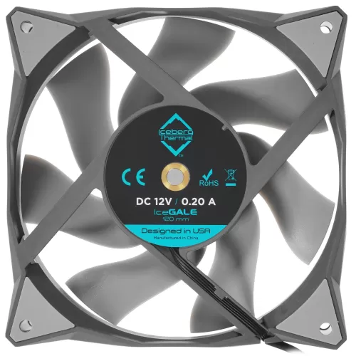 Вентилятор Iceberg Thermal IceGALE 120 Grey, скорость вращения 500-1850 об/минб, 35dBa, 12V 0.20A Вентилятор Iceberg Thermal IceGALE 120 Grey, скорость вращения 500-1850 об/минб, 35dBa, 12V 0.20A