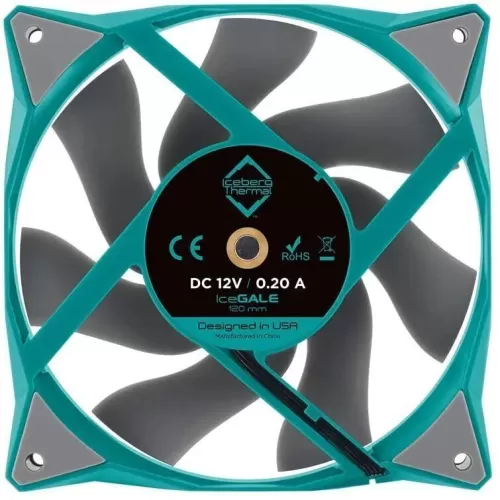 Вентилятор Iceberg Thermal IceGALE 120 Teal , скорость вращения 500-1850 об/минб, 35dBa, 12V 0.20A Вентилятор Iceberg Thermal IceGALE 120 Teal , скорость вращения 500-1850 об/минб, 35dBa, 12V 0.20A