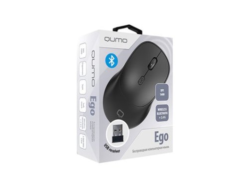 Мышь беспроводная Ego QUMO M110, 4 кноп. Bluetooth, цвет черный 800/1200/1600 dpi