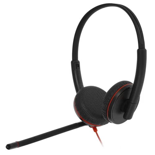 Гарнитура Plantronics Blackwire C3225-A, для контактных центров, накладные, черный / красный [209747