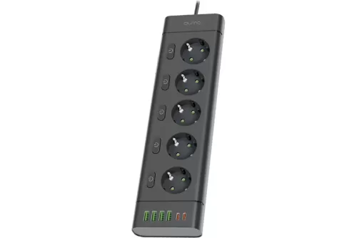 ������� ������ QUMO Power Bar [51559] 5 �������, 3�, 2 USB-A � 1 Type-C ����  2.4A �������� (���� ��
