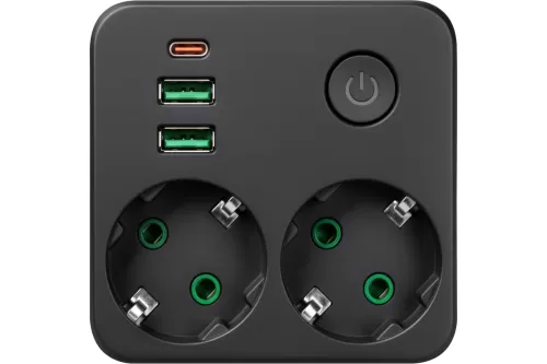 ������� ������ QUMO Power Block Light 4SPBARU (P-0008),  2 �������, 2500 ��, 10�,  2 USB-A � 1 Type-