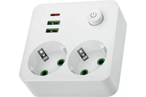 ������� ������ QUMO Power Block Light 4SPBARU (P-0008),  2 �������, 2500 ��, 10�,  2 USB-A � 1 Type-