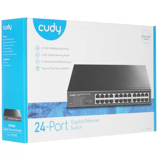 ���������� Cudy GS1024 �������������, ����������, 100 ����/���, 1000 ����/���, 24 port