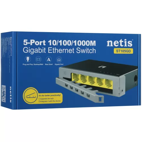 Коммутатор Netis ST105GD неуправляемый, настольный, 100 Мбит/сек, 1000 Мбит/сек, 5 port Коммутатор Netis ST105GD неуправляемый, настольный, 100 Мбит/сек, 1000 Мбит/сек, 5 port